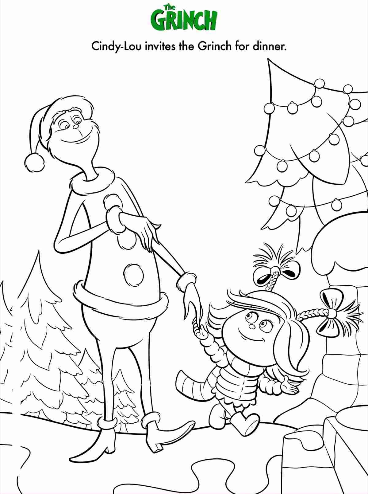 The spruce / kelly miller halloween coloring pages can be fun for younger kids, older kids, and even adults. Cindy Lou Invites The Grinch For Dinner Coloring Pages Christmas Coloring Pages Coloring Pages For Kids And Adults