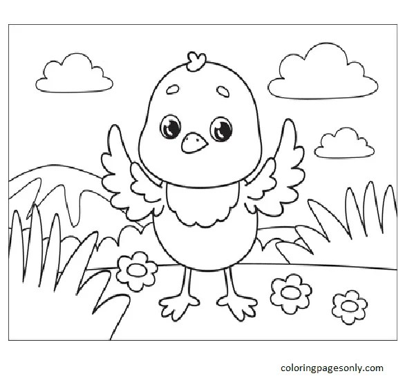 Chick coloring page