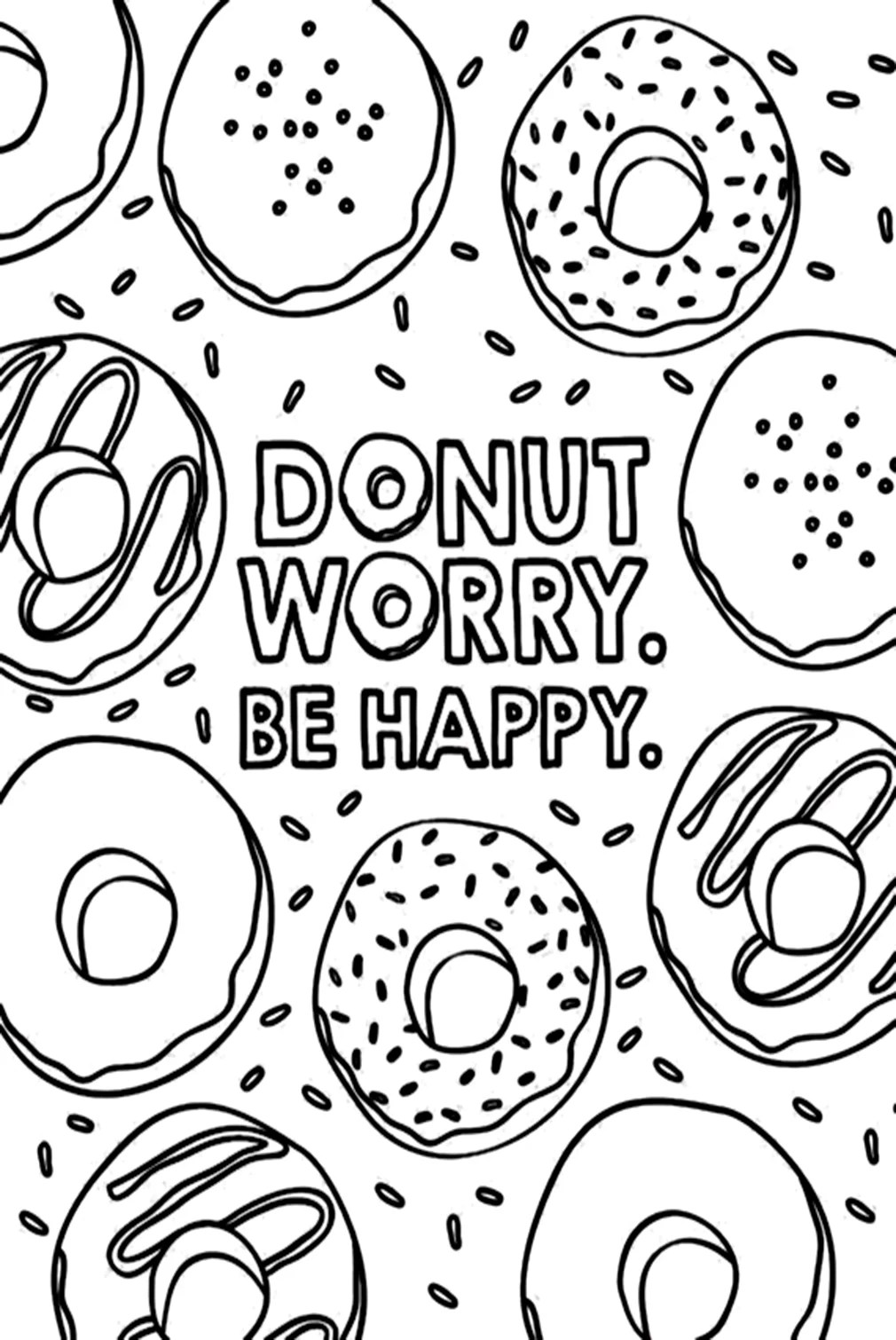 Donut coloring sheets coloring page