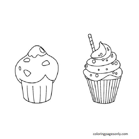 Muffin coloring page from food category. Muffin And Cupcake Coloring Pages Cupcake Coloring Pages Coloring Pages For Kids And Adults