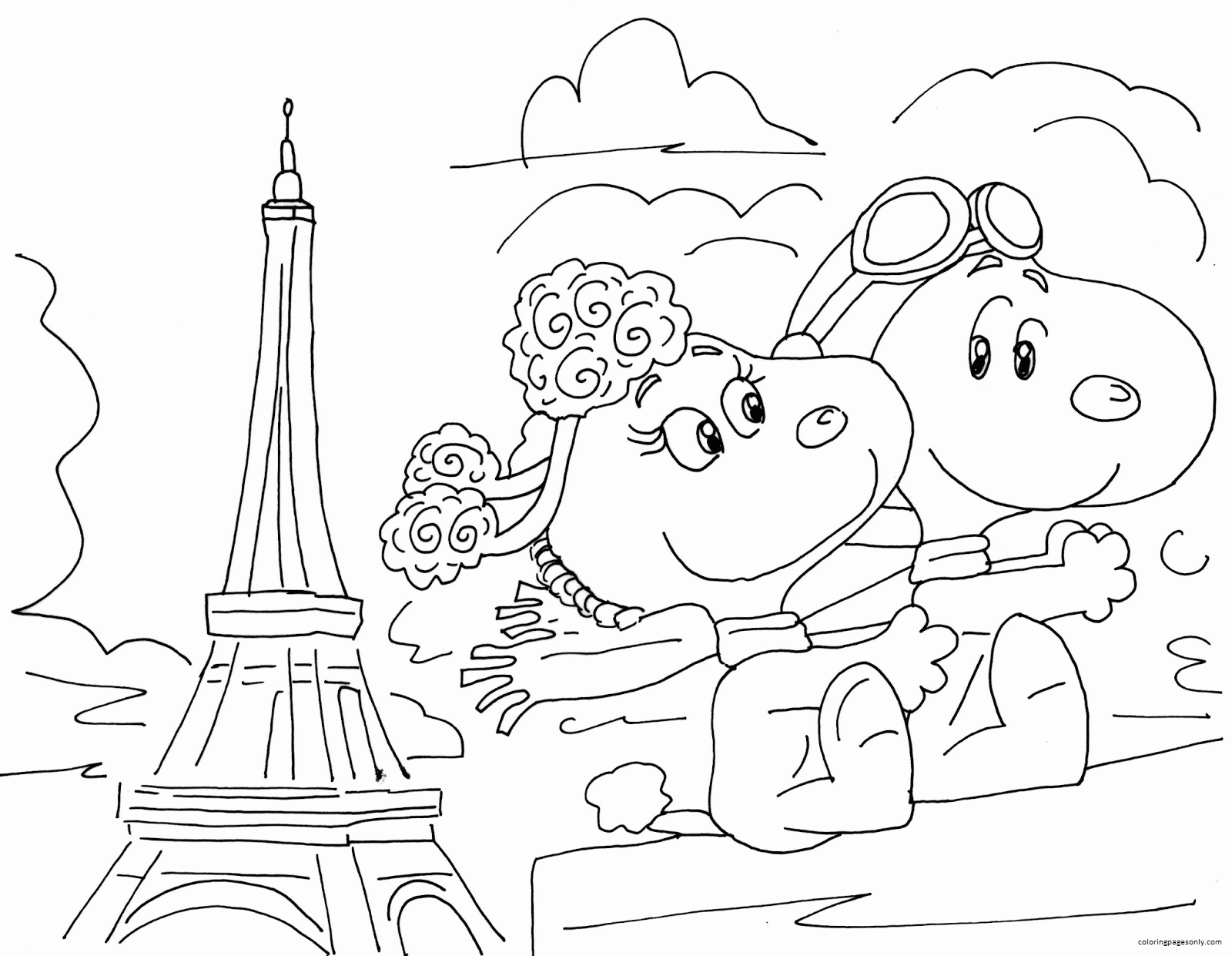 99 snoopy coloring pages