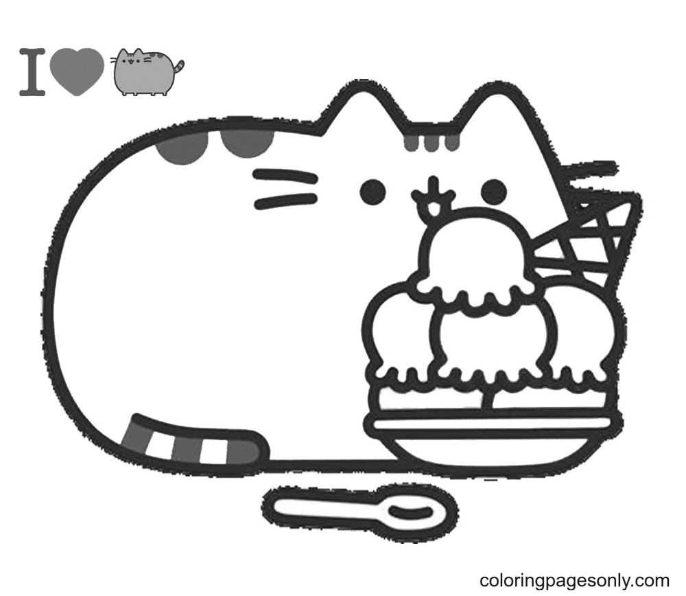 Ice cream is one of the most popular treats for a hot summer day. Pusheen With Ice Cream Coloring Pages Pusheen Coloring Pages Coloring Pages For Kids And Adults