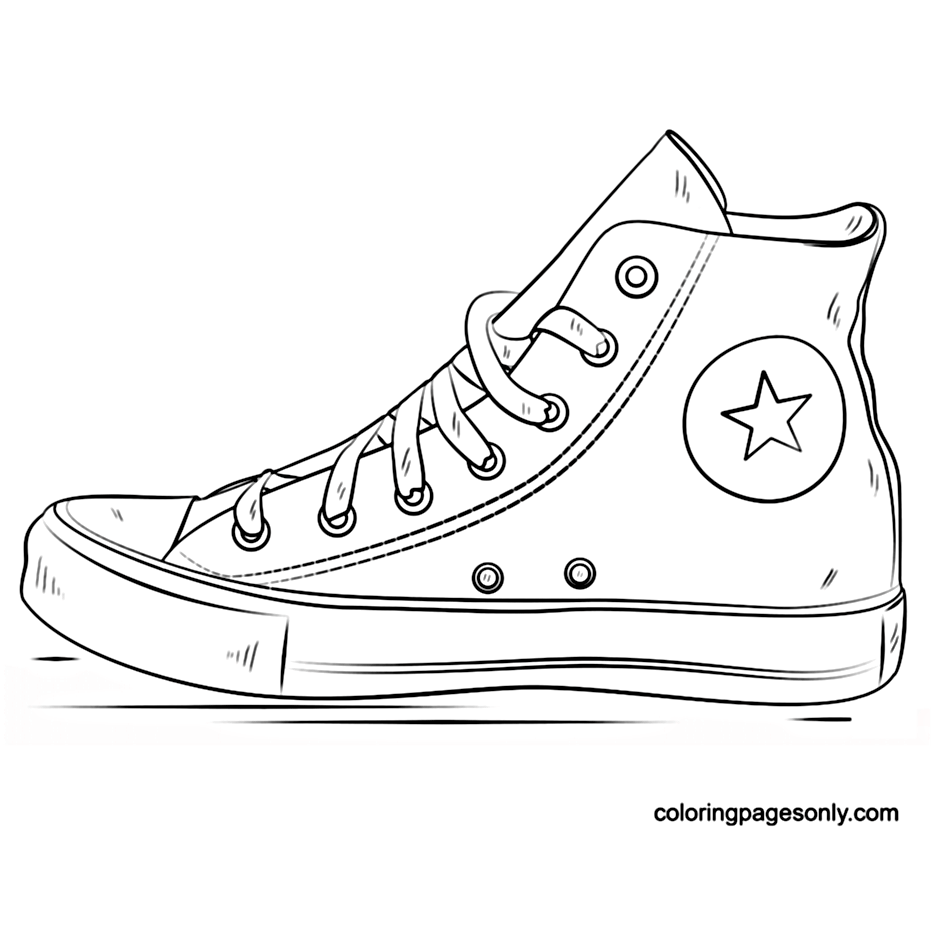 Converse shoes coloring pages