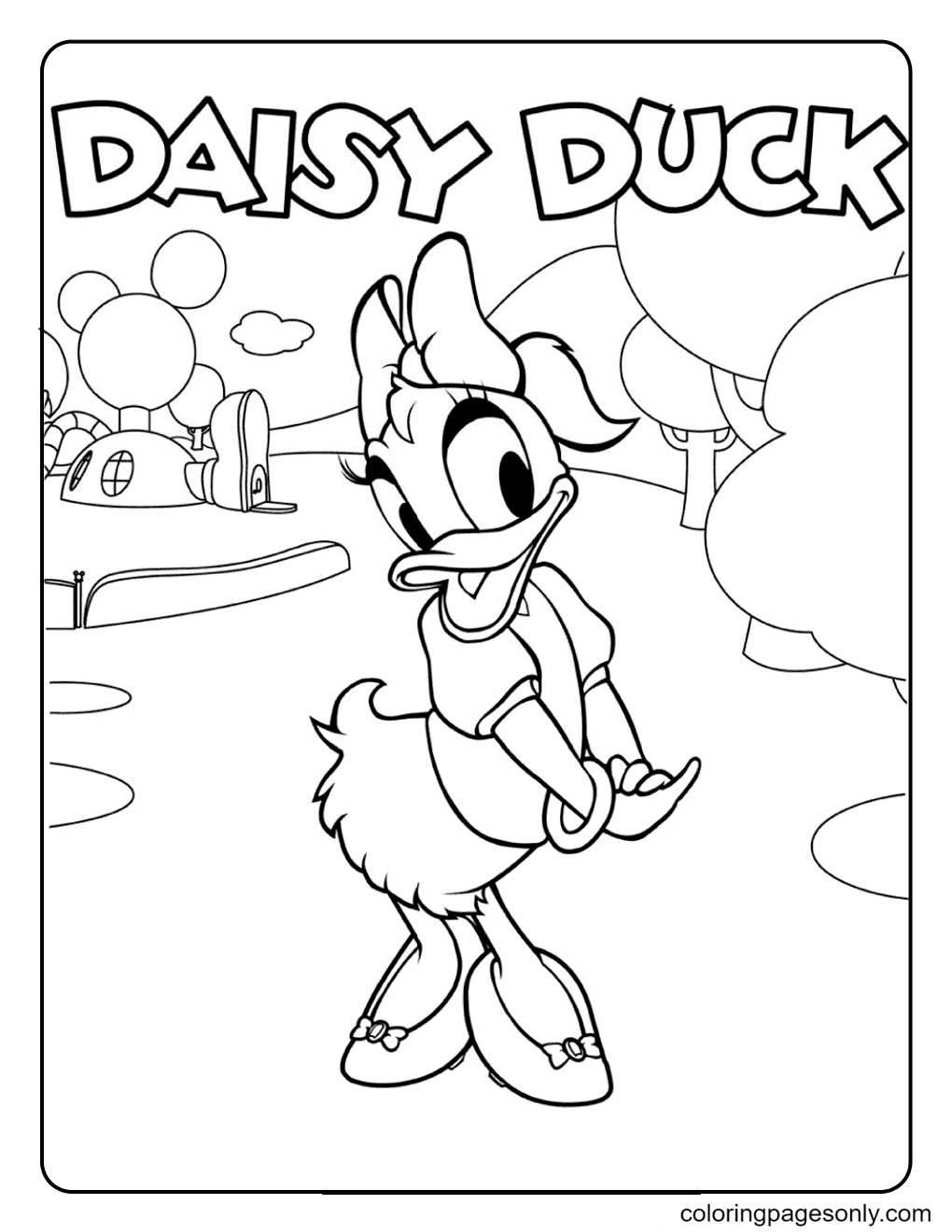 Daisy duck beautiful coloring page