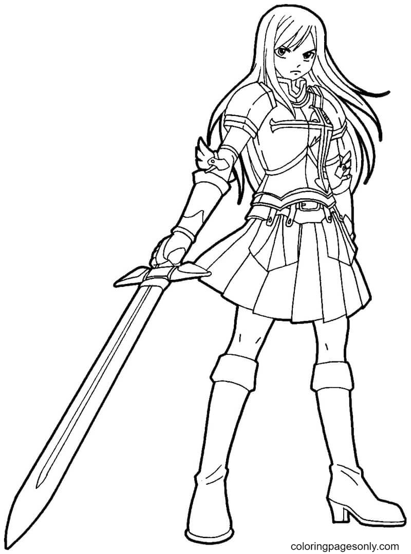 Plus, it's an easy way to celebrate each season or special holidays. Erza Scarlet With Sword Coloring Pages Sword Coloring Pages Coloring Pages For Kids And Adults