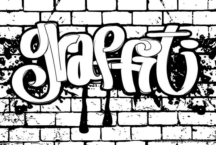Beautiful graffiti word coloring page