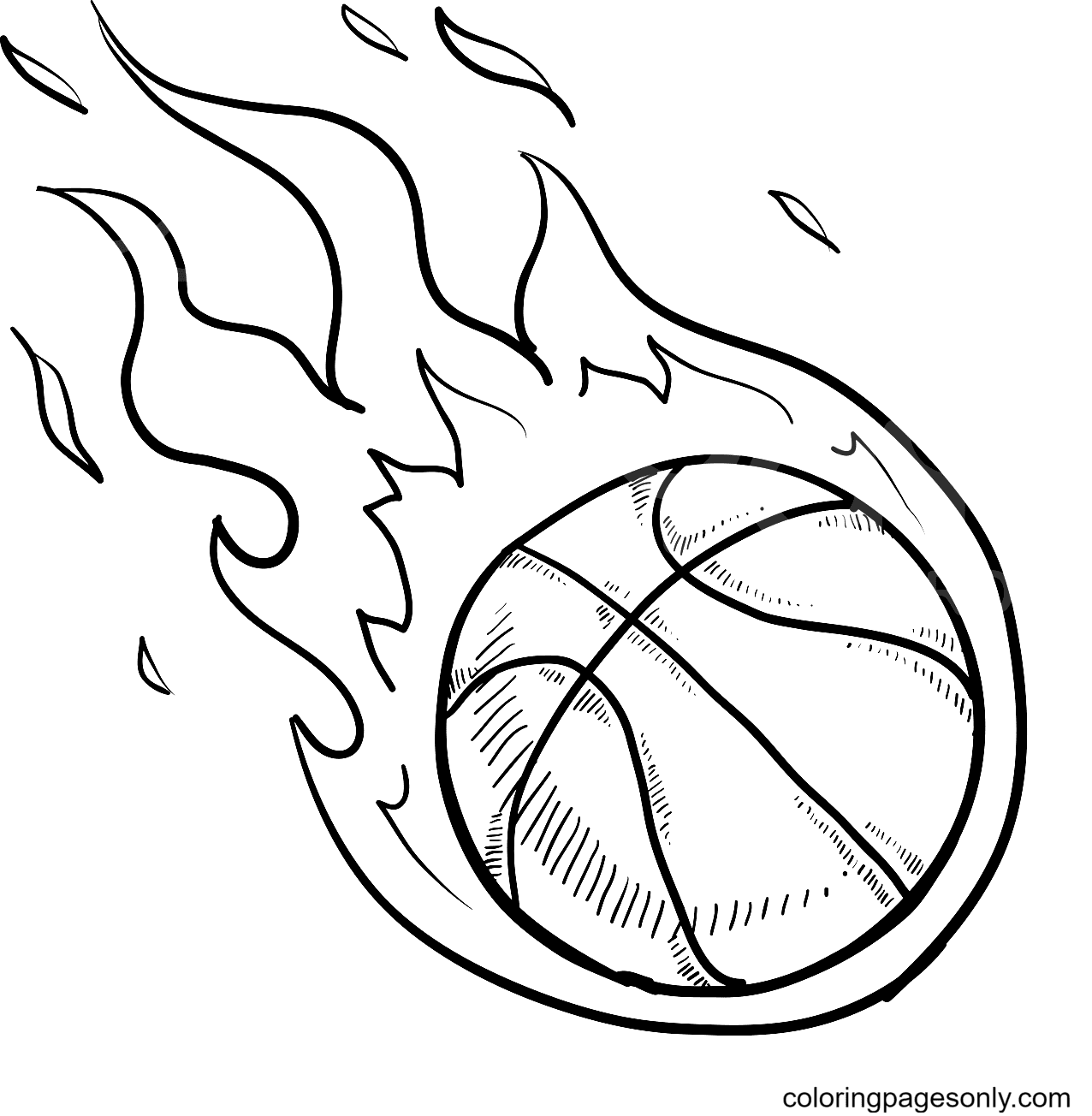 Find more coloring pages online for kids and adults of . Flaming Basketball Coloring Pages Basketball Coloring Pages Coloring Pages For Kids And Adults