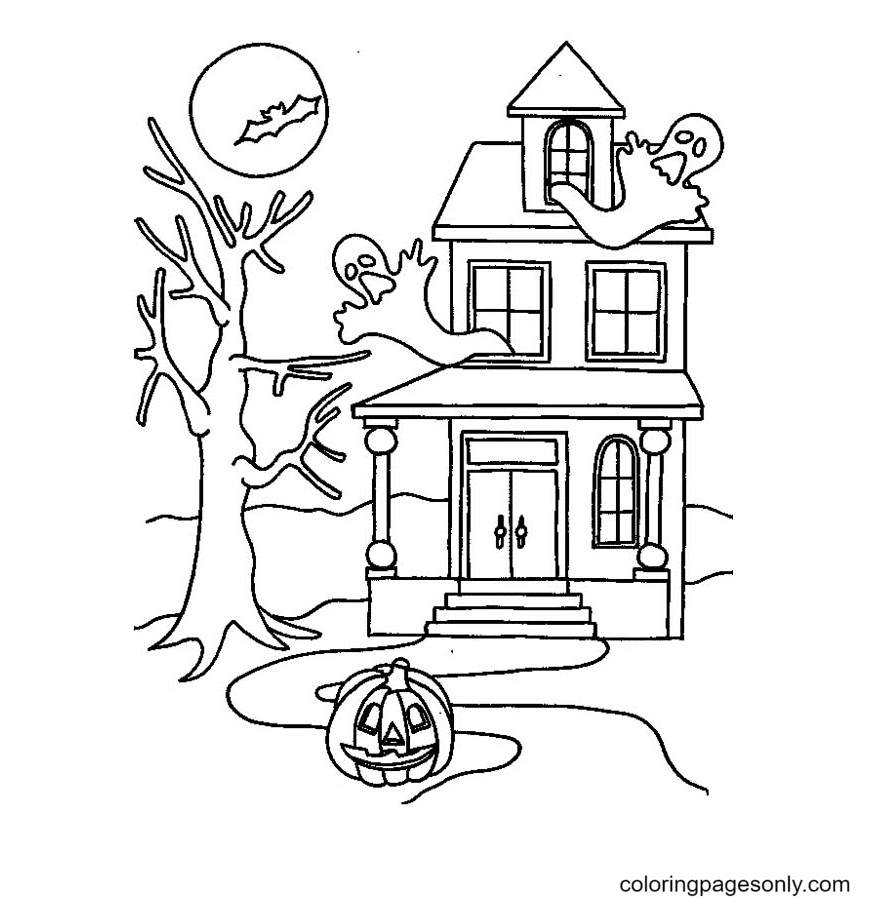 Think back to what leo tols. Printable Halloween Haunted House Coloring Pages Haunted House Coloring Pages Coloring Pages For Kids And Adults