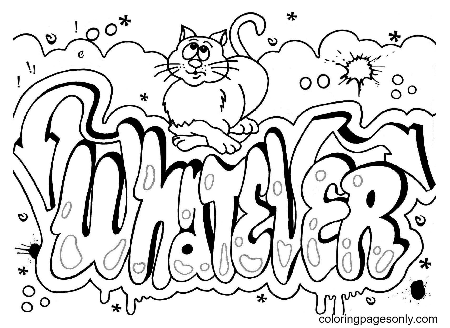 graffiti coloring pages coloring pages for kids and adults