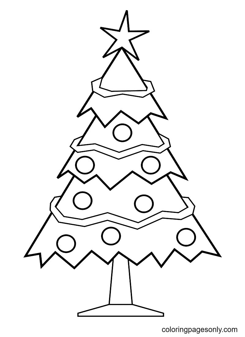 74 free printable christmas tree coloring pages
