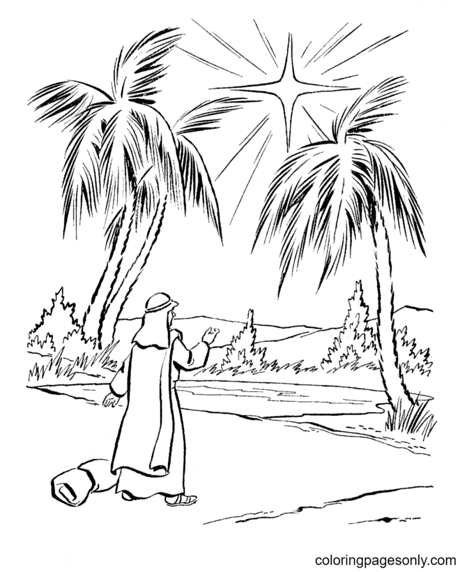 Christmas star coloring page