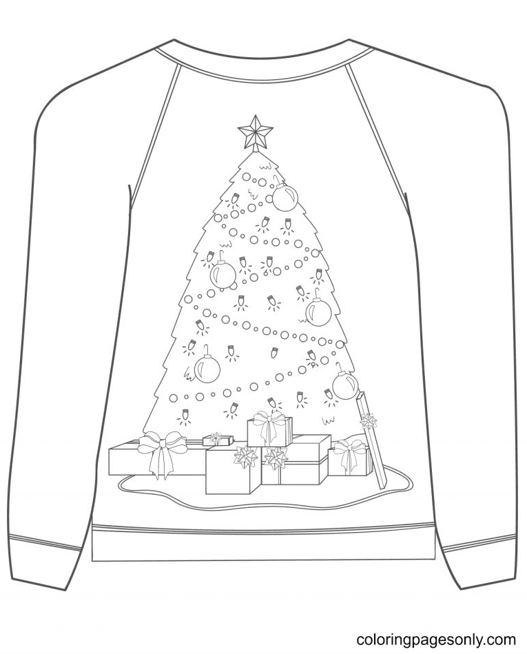 Christmas sweater coloring pages