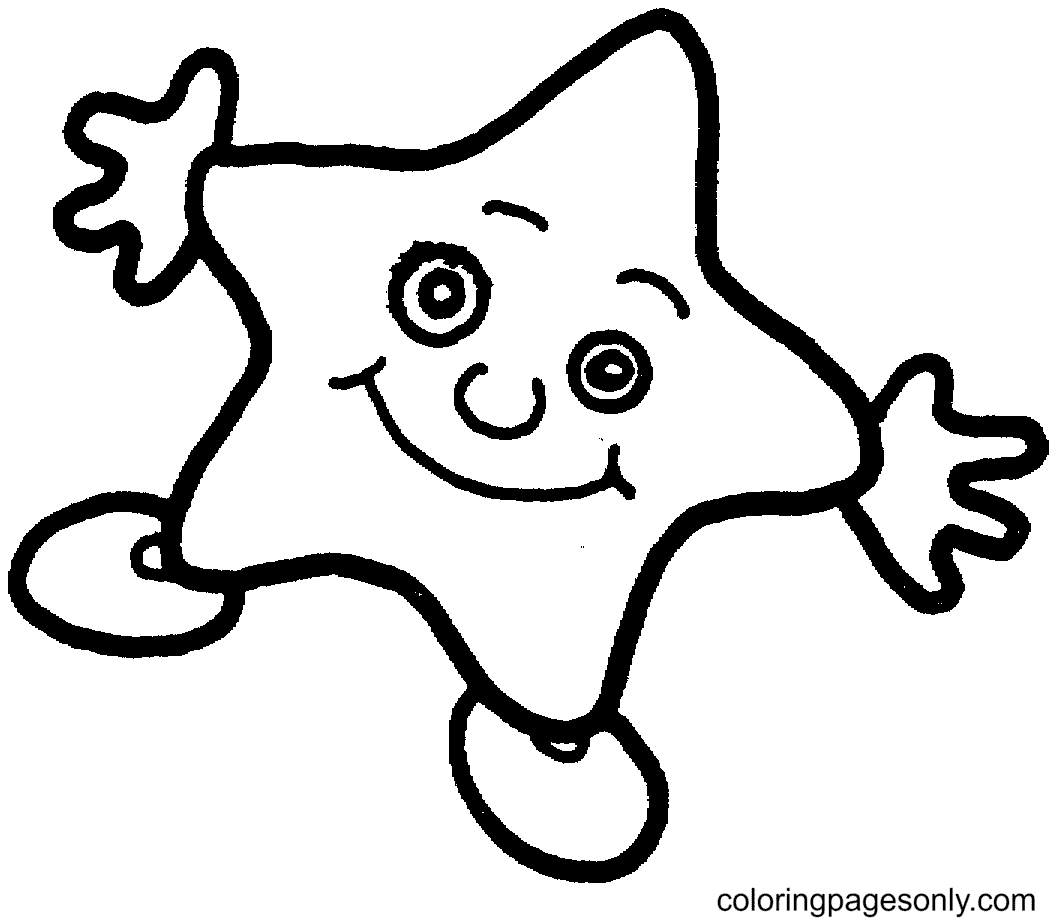 Cute star coloring pages