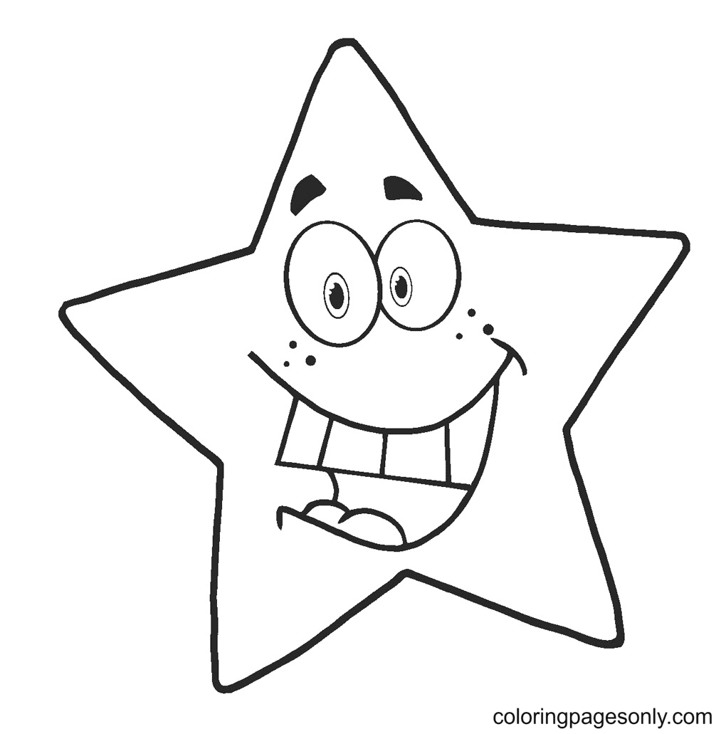 Cute star coloring pages