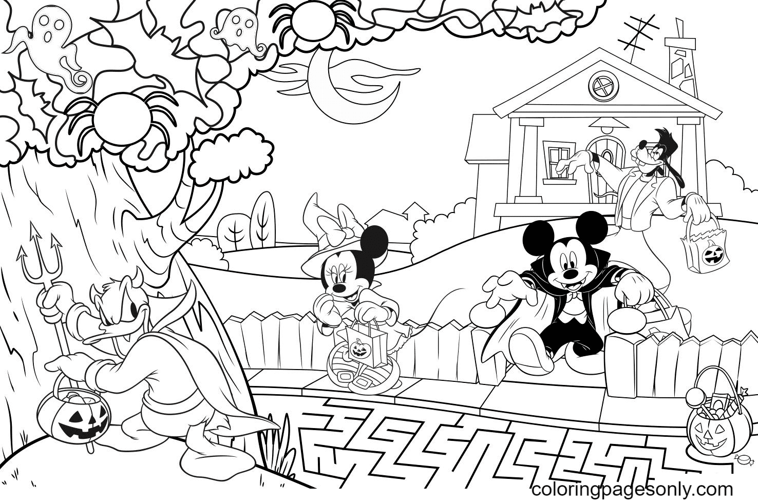 Halloween disney coloring page