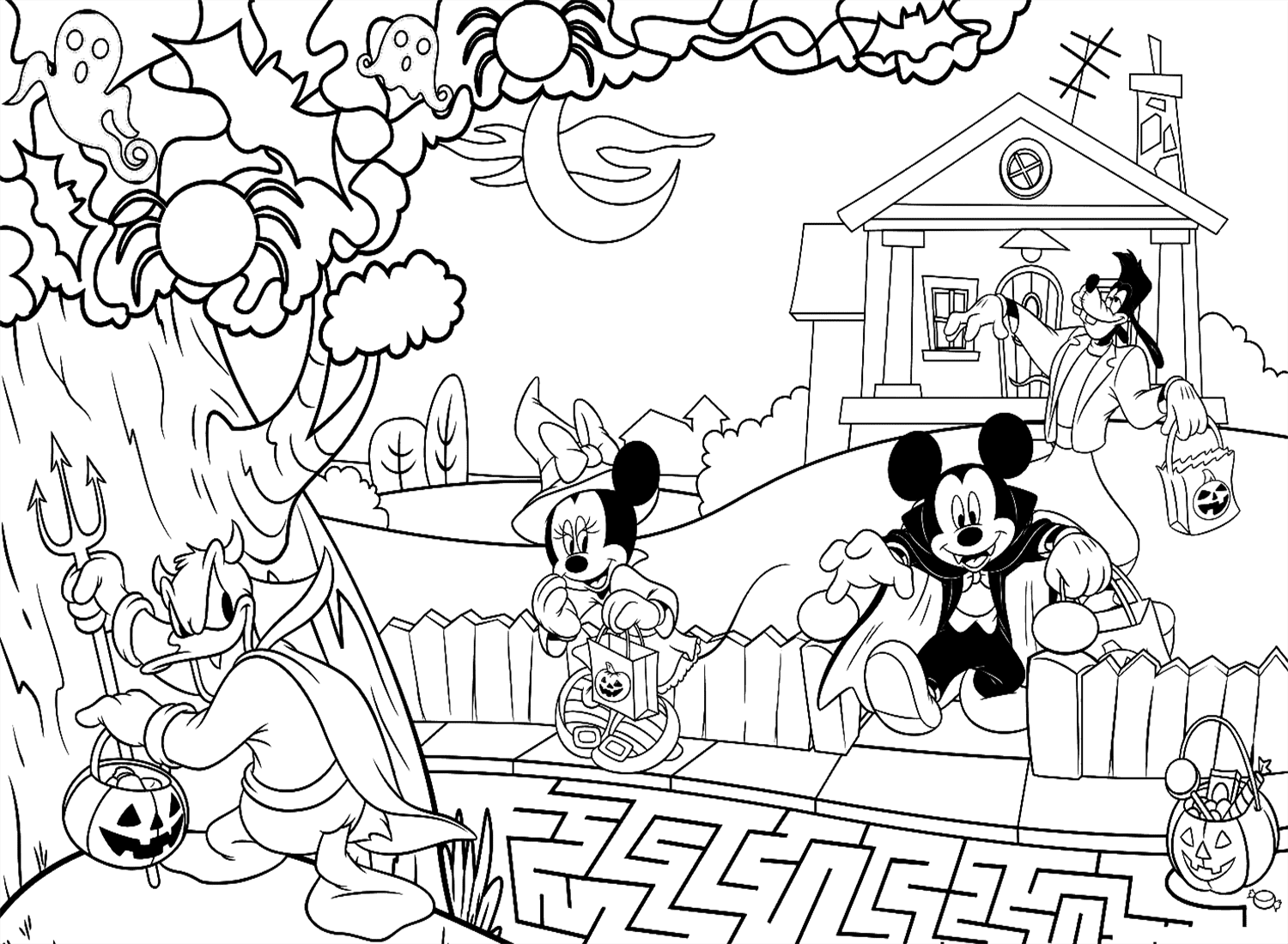 Disney halloween coloring pages