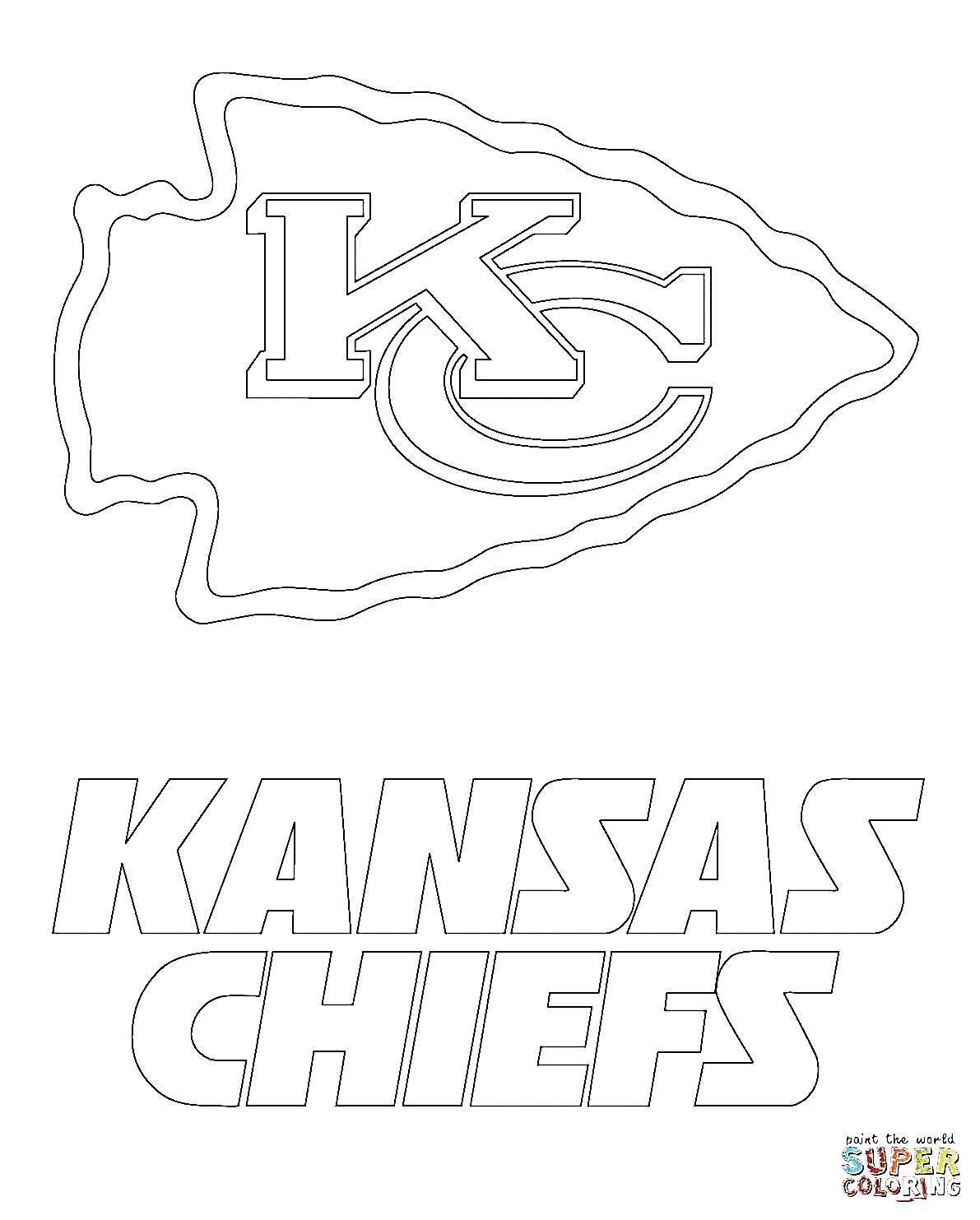 Chiefs logo coloring page