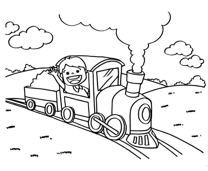 Train image coloring page