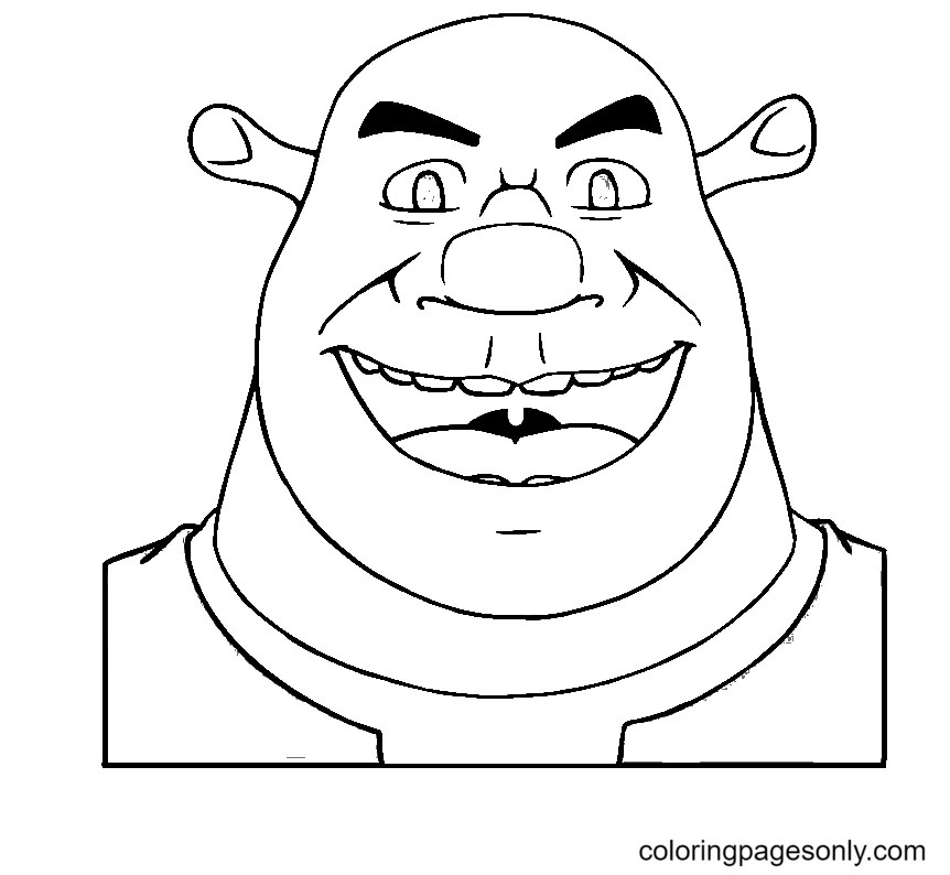 Cute shrek coloring page