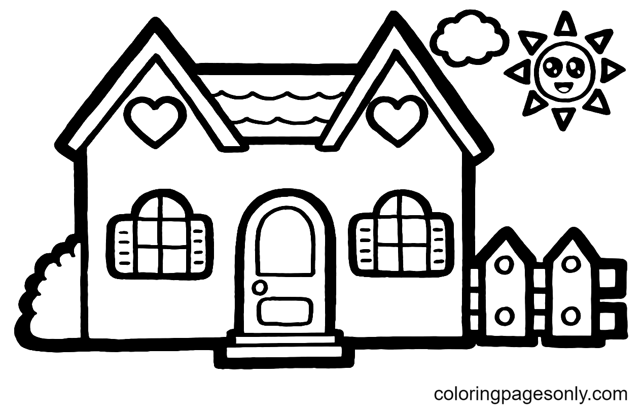 Cute house coloring pages