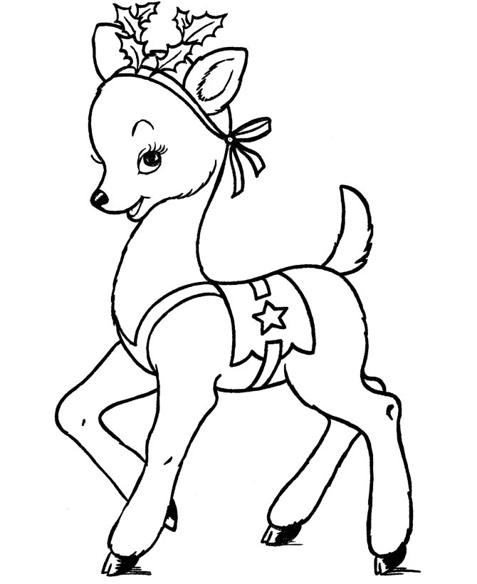 Rudolph christmas coloring page