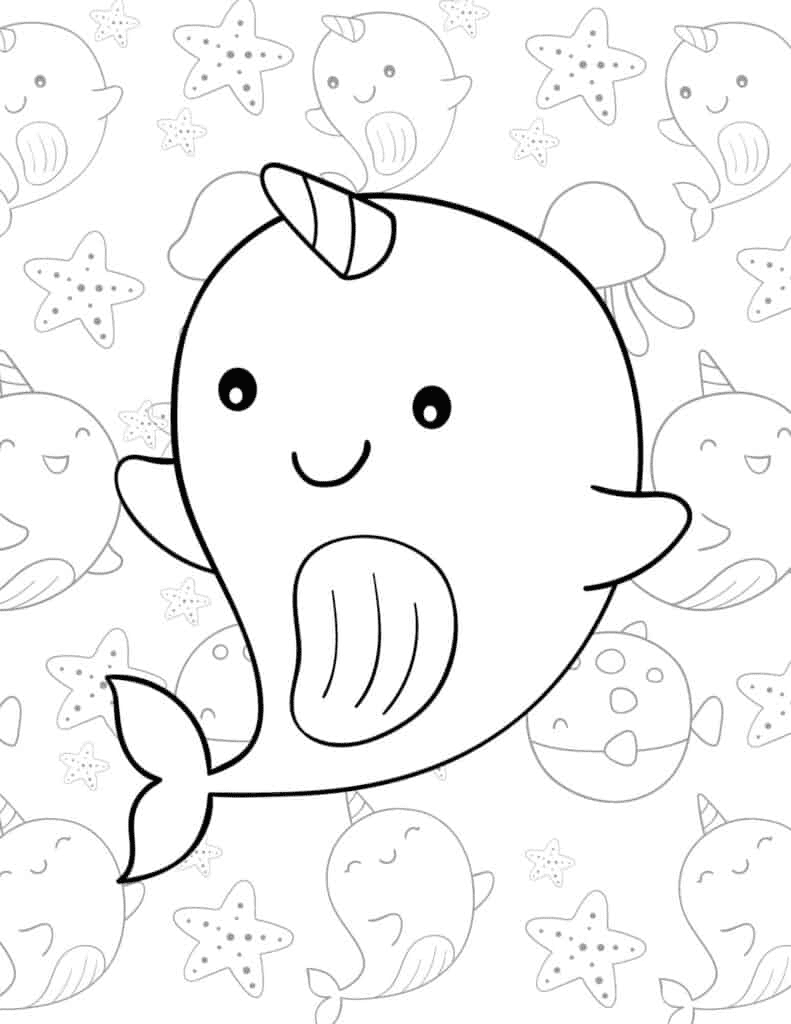 64 narwhal coloring pages