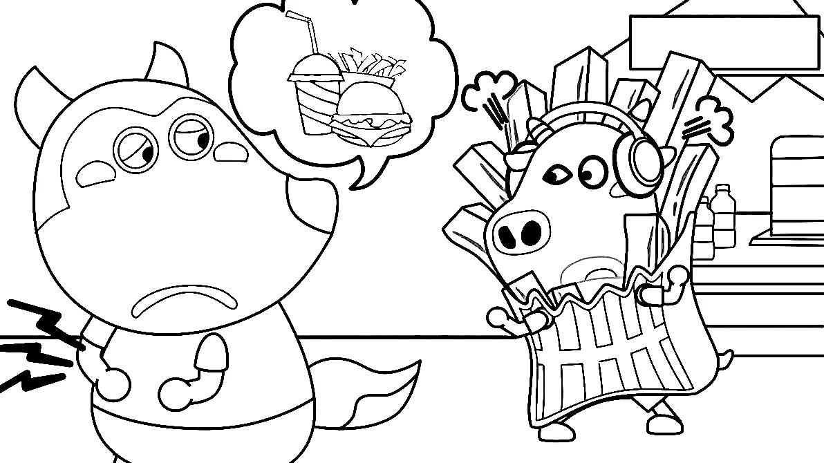 Webwolfoo, which food is the best? Wolfoo Lucy Coloring Pages - Wolfoo Coloring Pages - å¿ç«¥åæäººççè²é¡µ