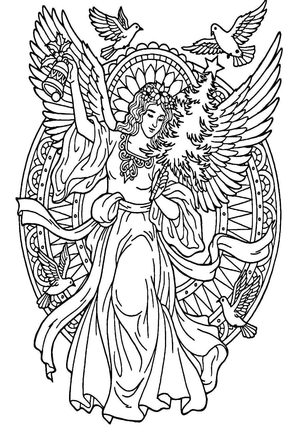 Beautiful angle coloring page
