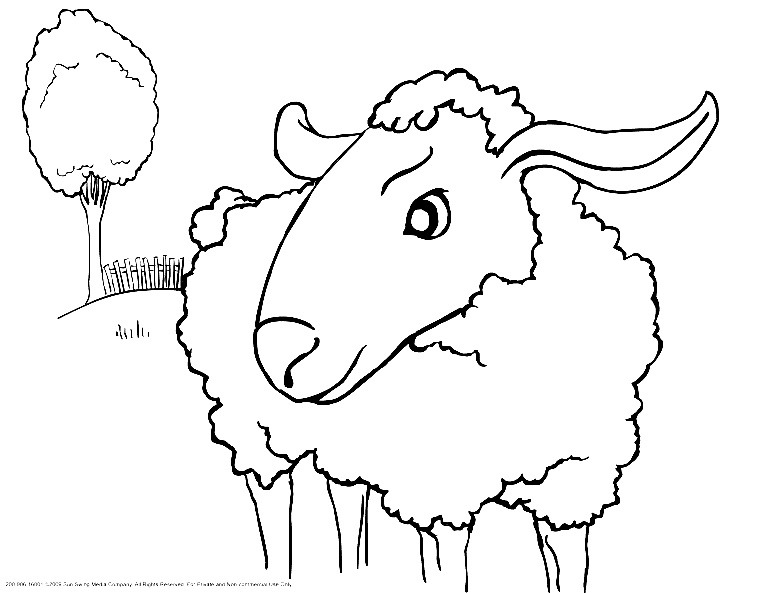 Printable sheep coloring page