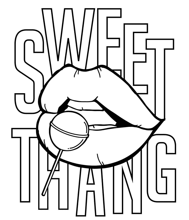 Lips coloring page