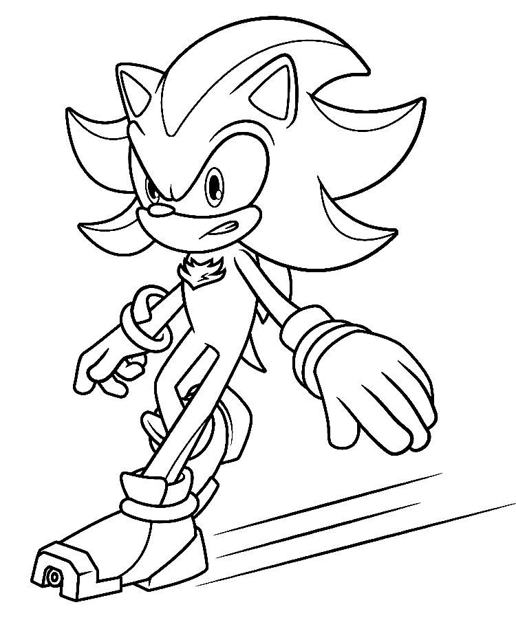 Shadow the hedgehog coloring page