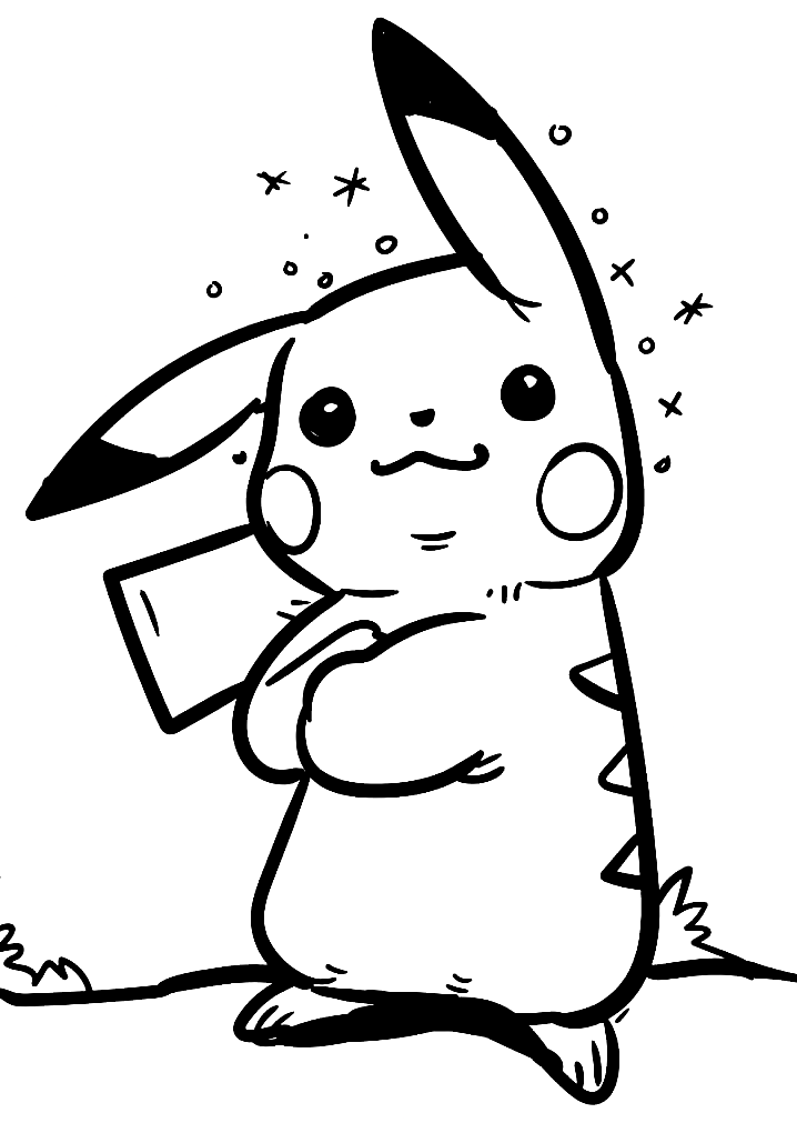 Ritchie and pikachu of pokemon coloring page pikachu coloring pages