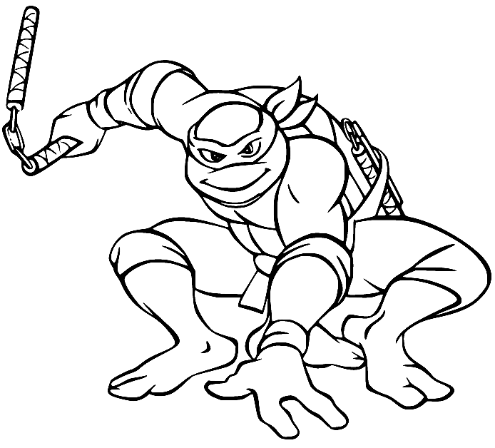 Michelangelo ninja turtle coloring page