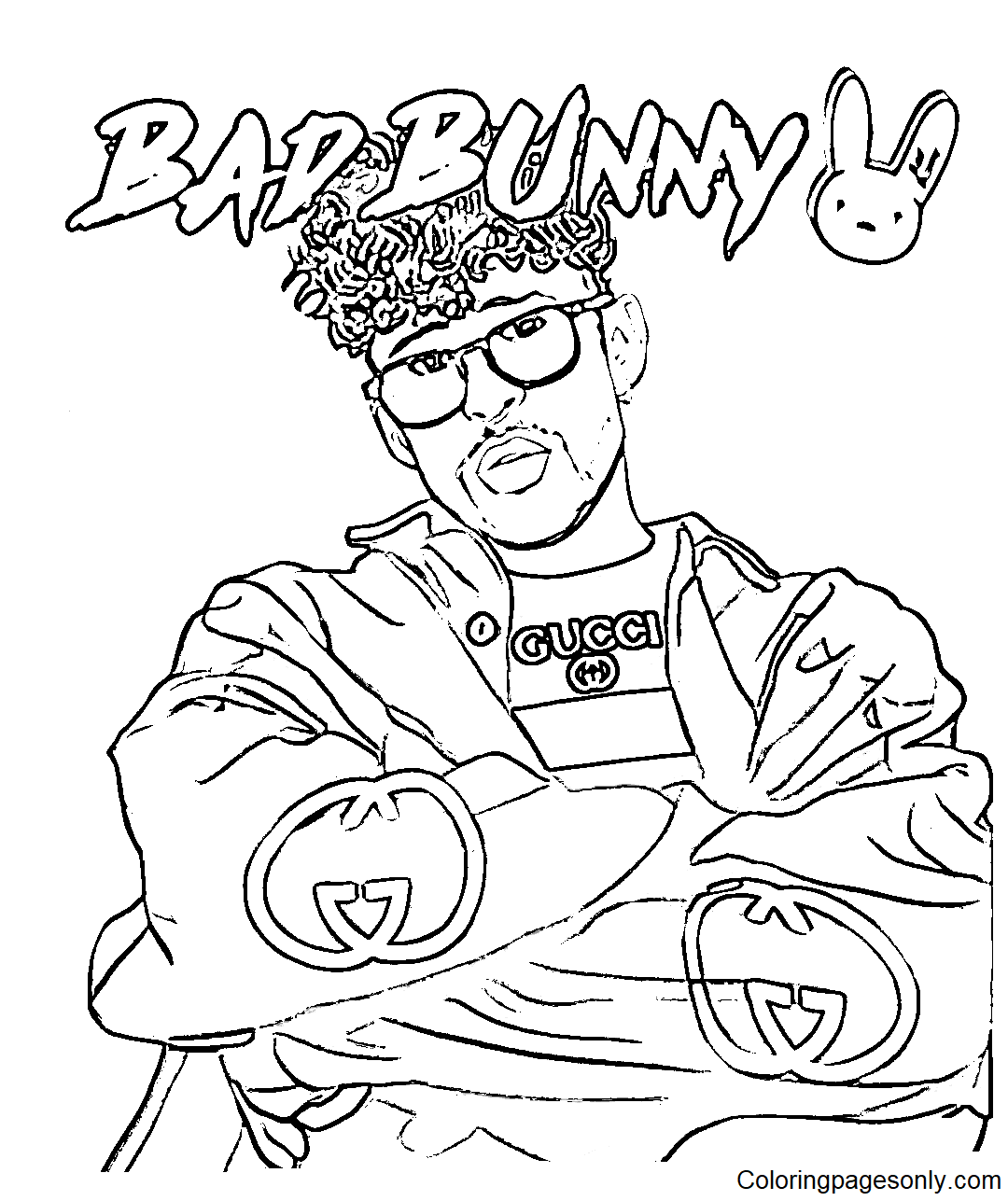 36 bad bunny coloring pages