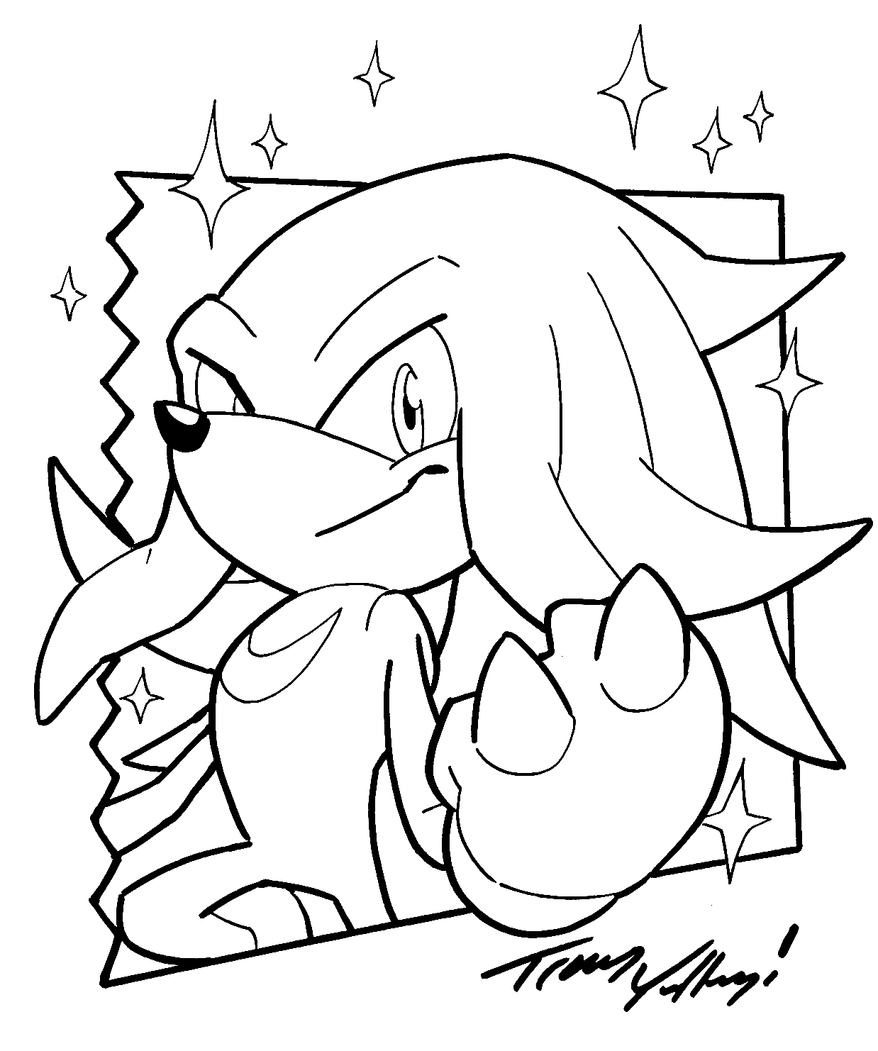 Free printable knuckles coloring page