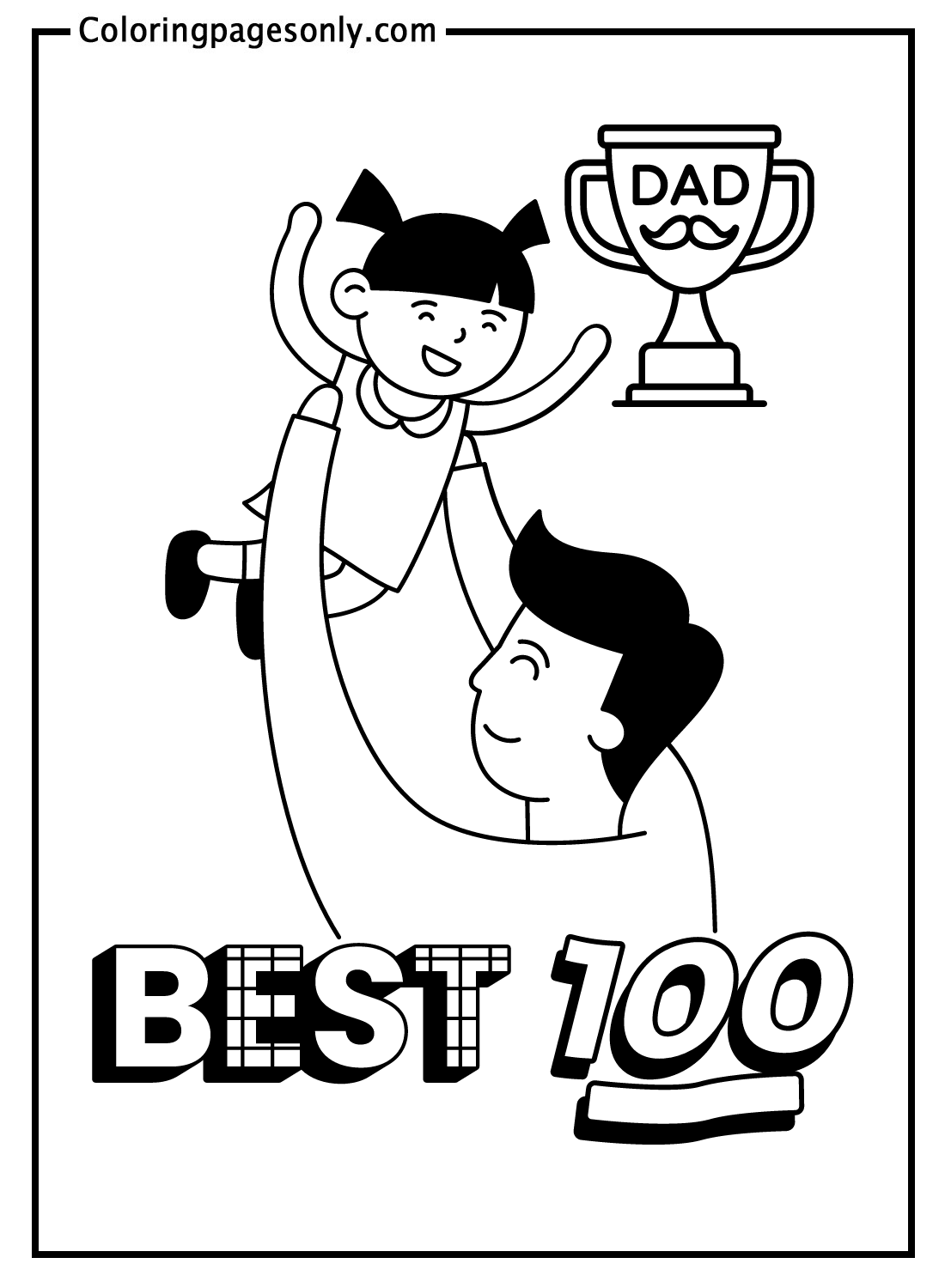 Father with daughter coloring page