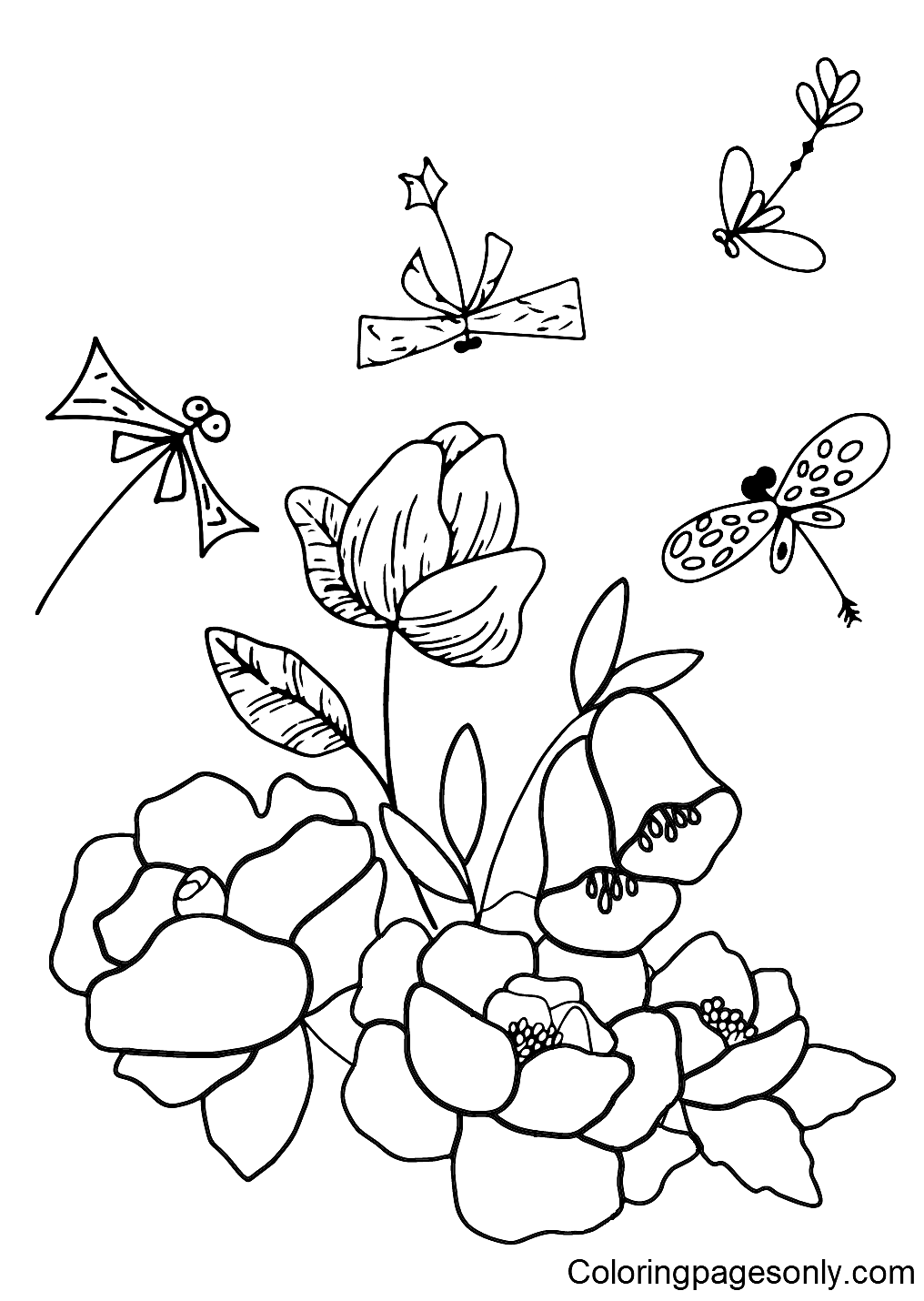 12 spring flowers coloring pages