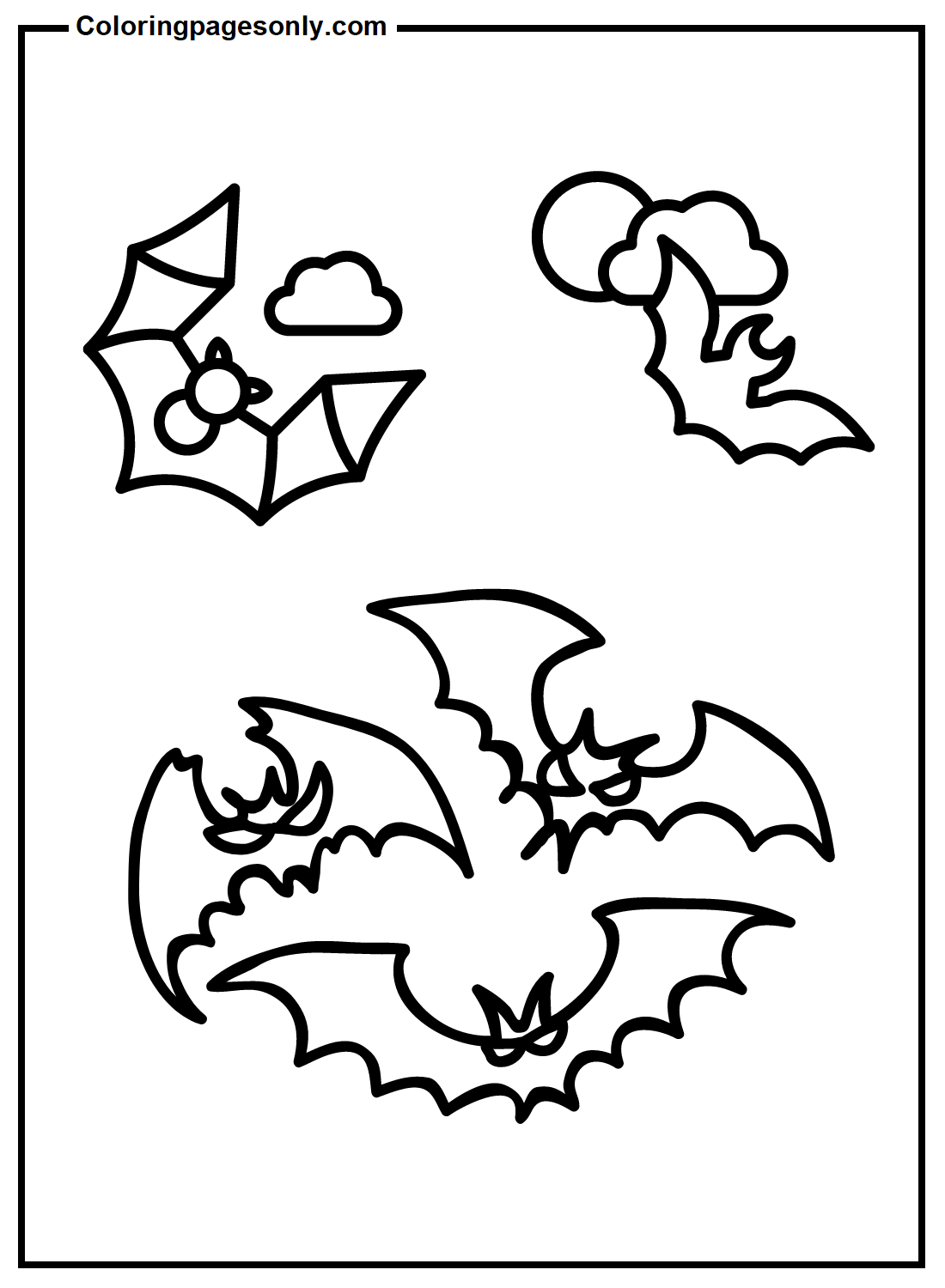 Bats free coloring page