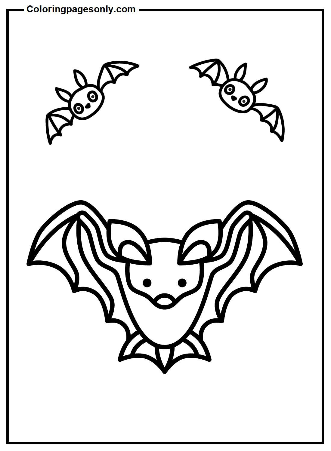 Free bats coloring page