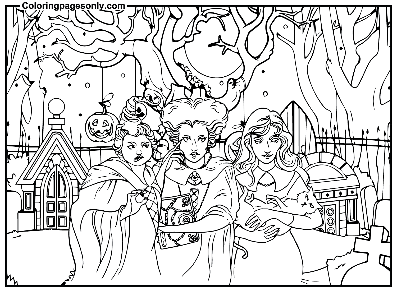 Free hocus pocus images coloring page