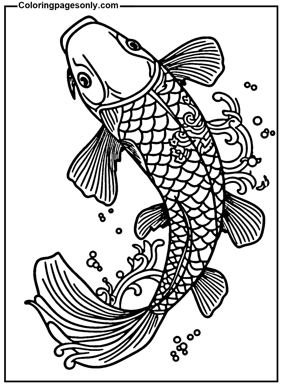 Koi fish coloring page
