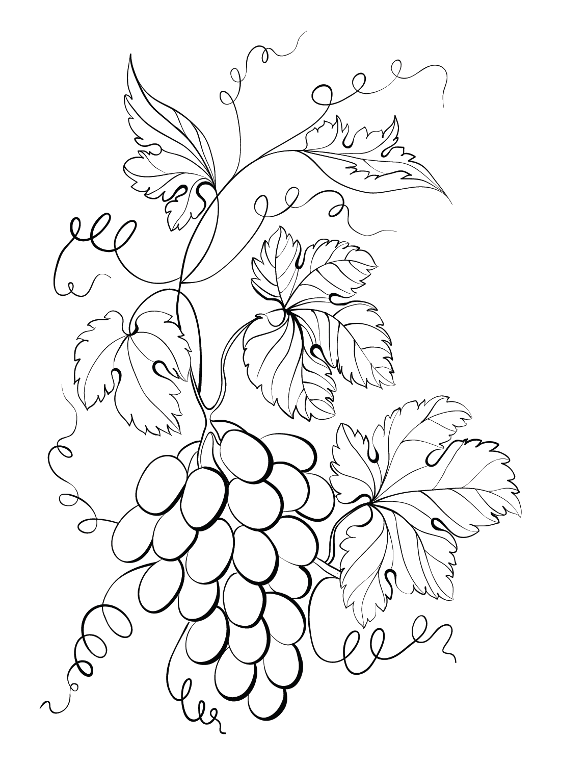 Grapes printable coloring page