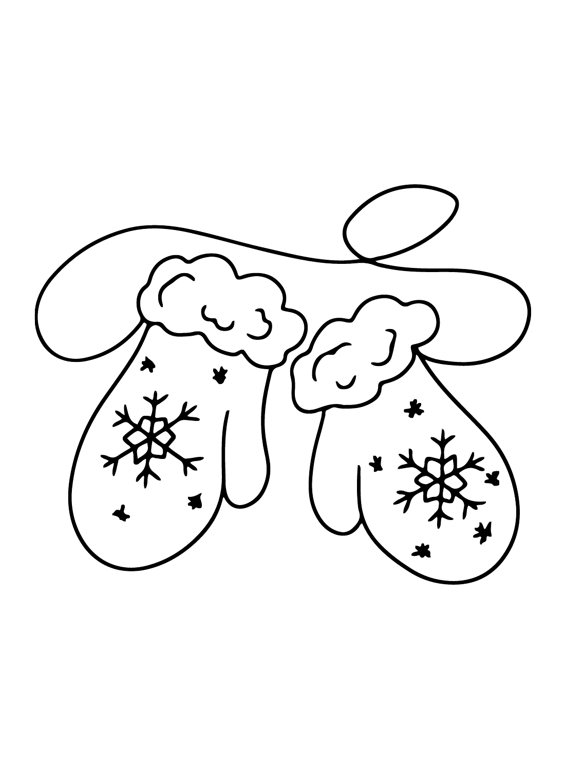 Beautiful mittens coloring page