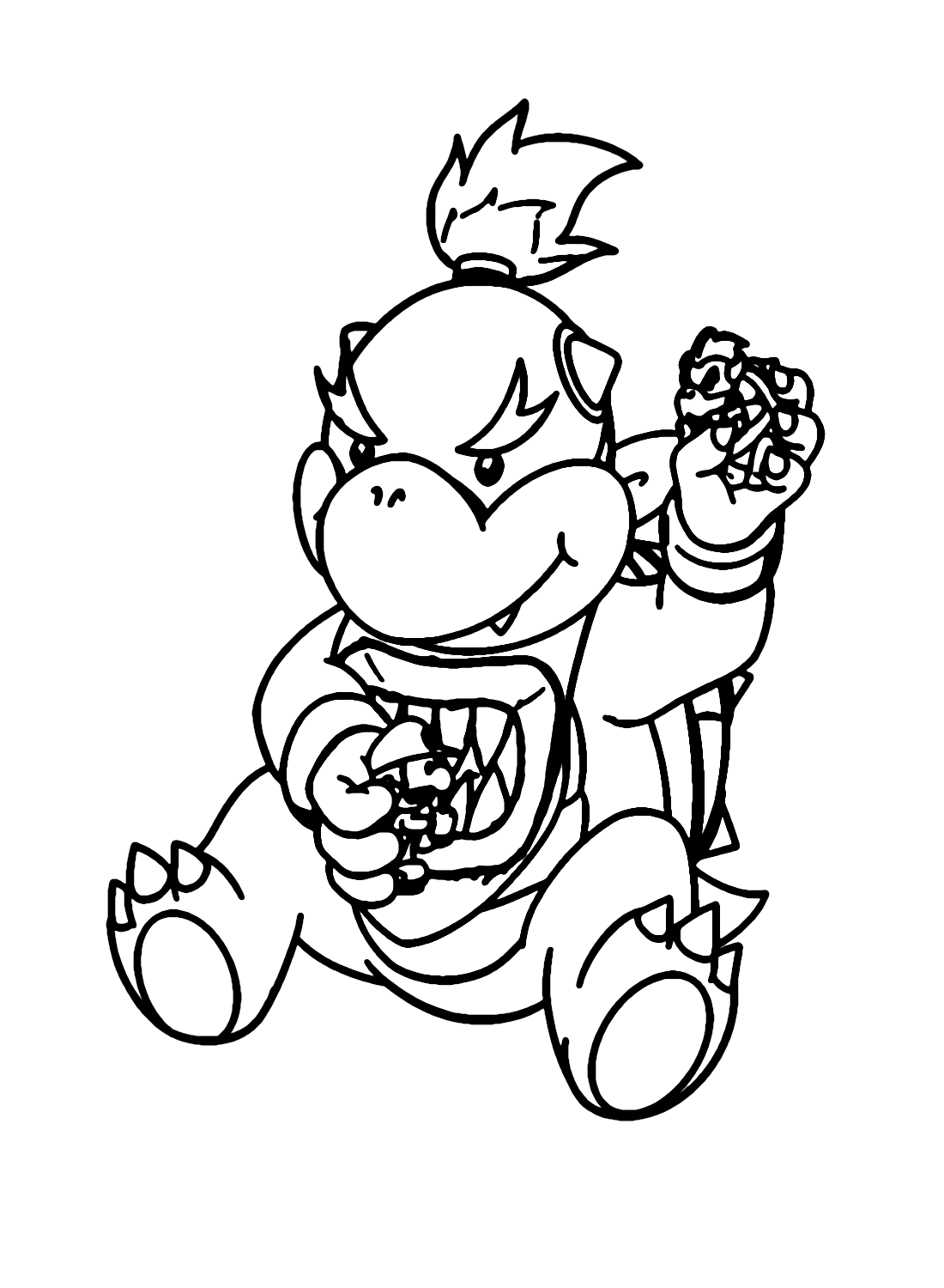 Bowser jr mario coloring page