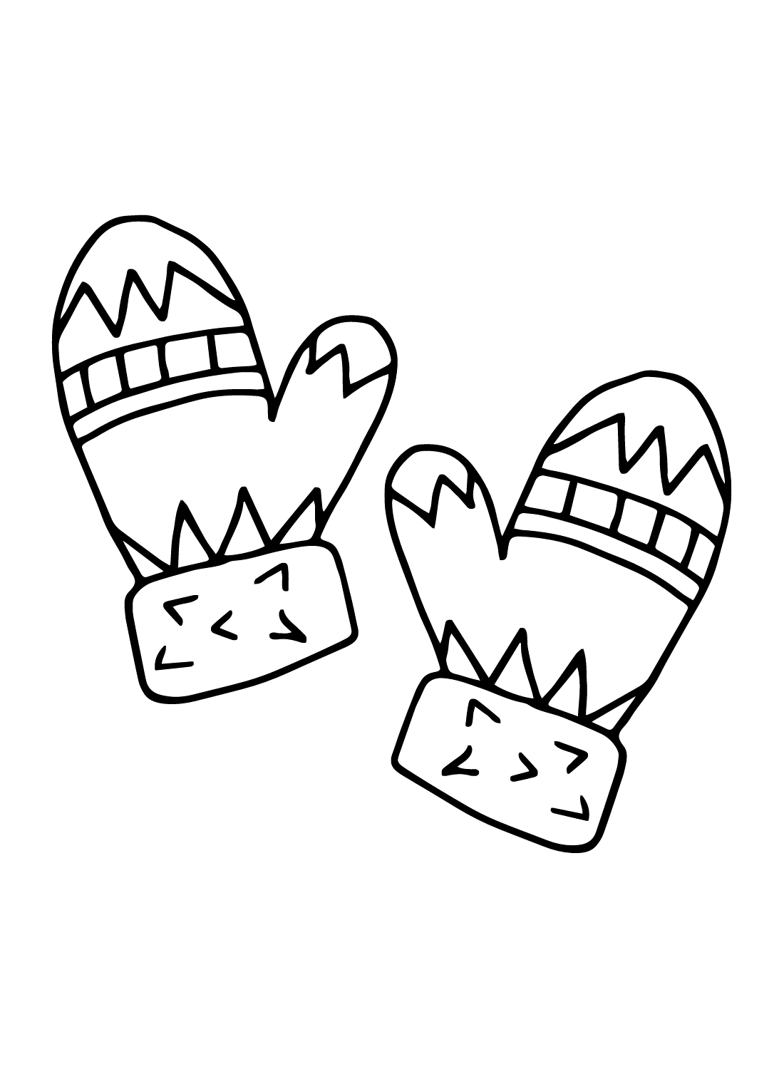 Free printable mittens coloring page