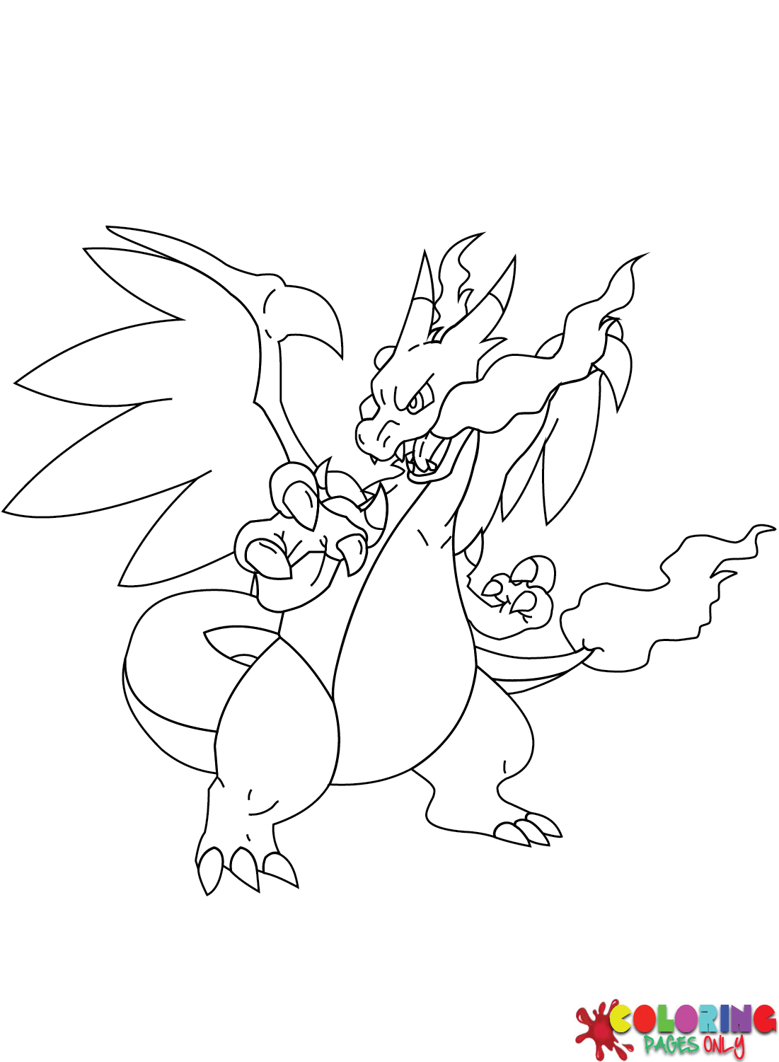 Printable charizard coloring page