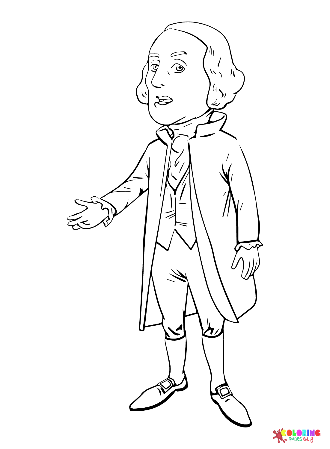 George washington free coloring page