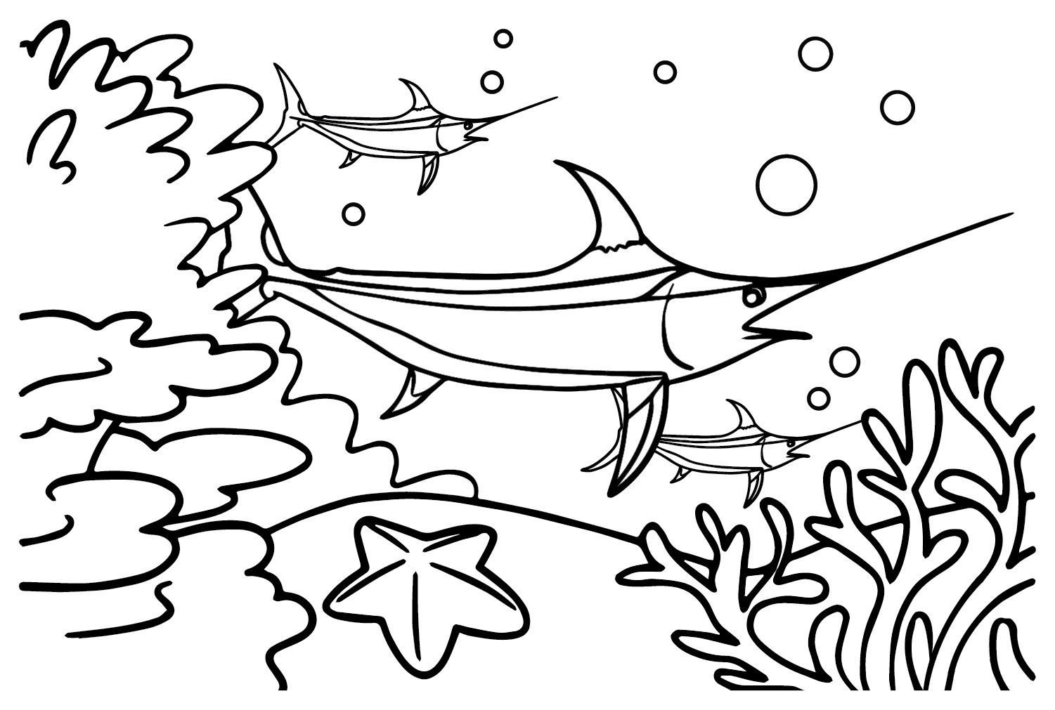 Images swordfish coloring page