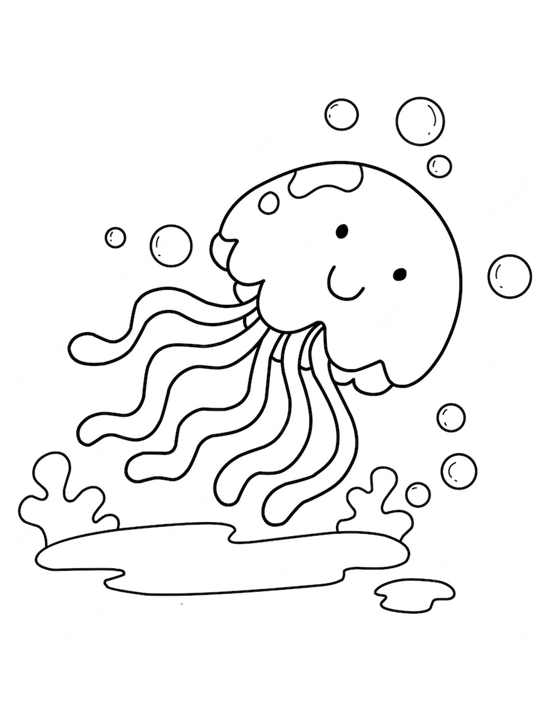 Printable jellyfish coloring page