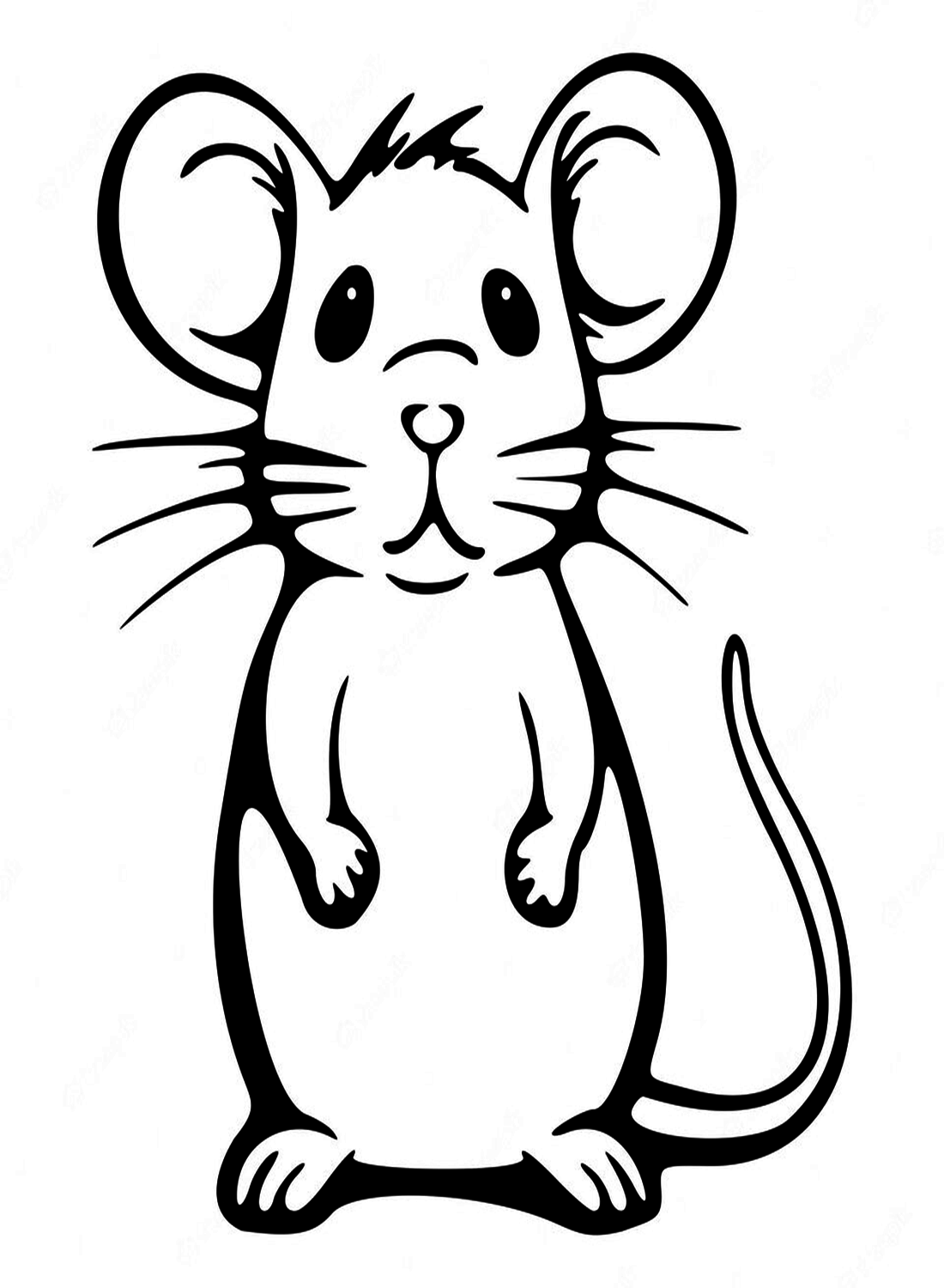 Cute rat coloring page